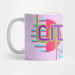 CIDER Pink, Purple, Aqua, and Lime Retro 80's Style Mug